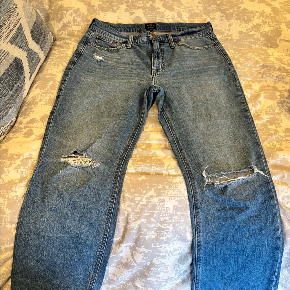 J. Crew Factory Light Blue Mid-Rise Flare Crop Jeans